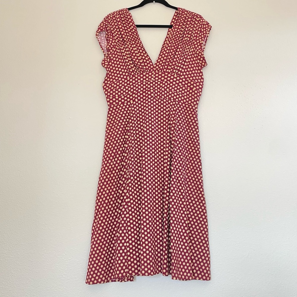 Trashy Diva Women's Medium 1940's Pin Up Style Midi Dress Polka Dot Vtg Print - Picture 2 of 16
